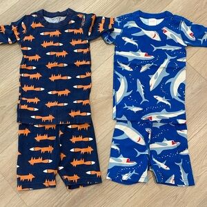 Hannah Anderson, boys short-sleeve 100% organic cotton pjs, shark and fox design